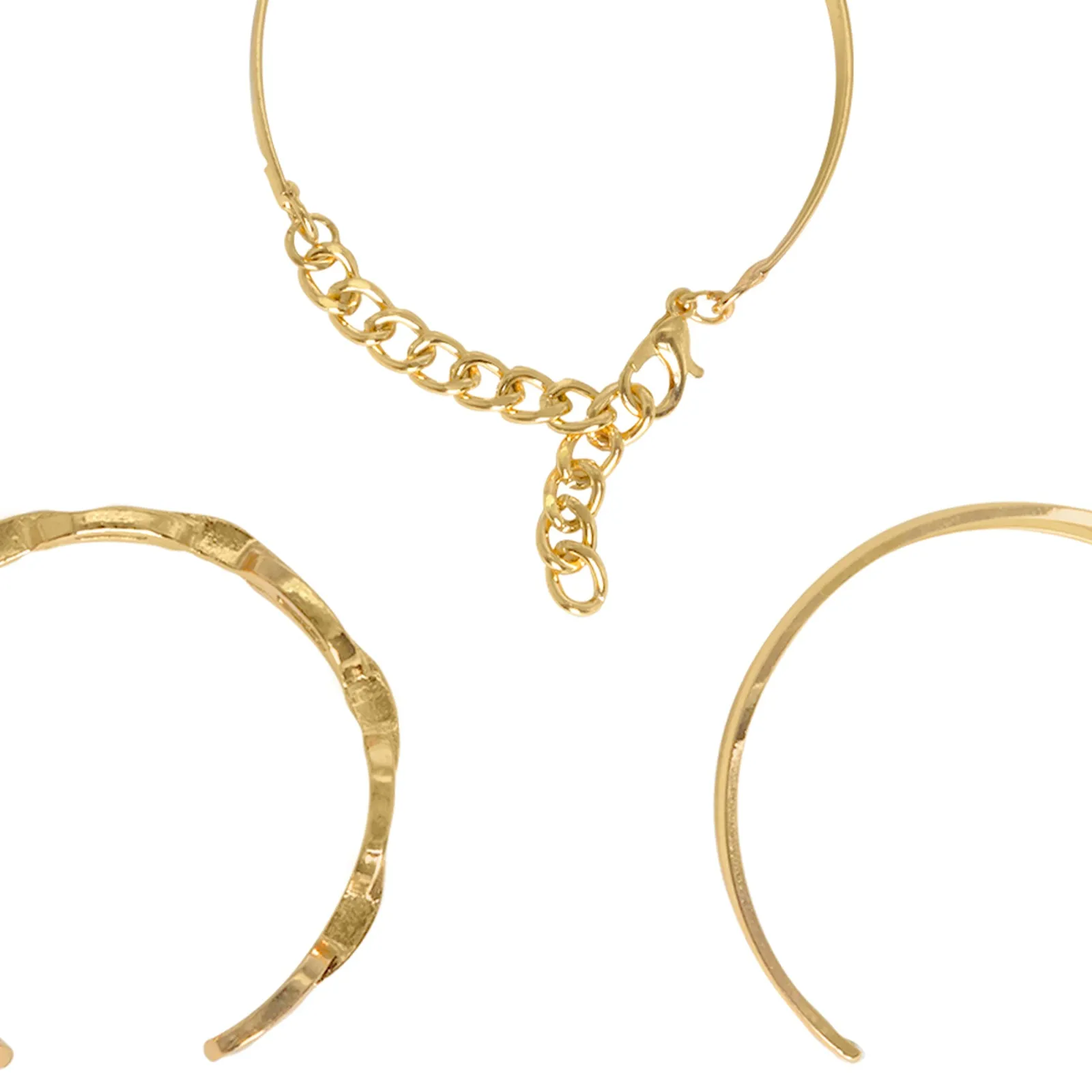 Hard To Get Gold Chain Set of 3 Bracelets