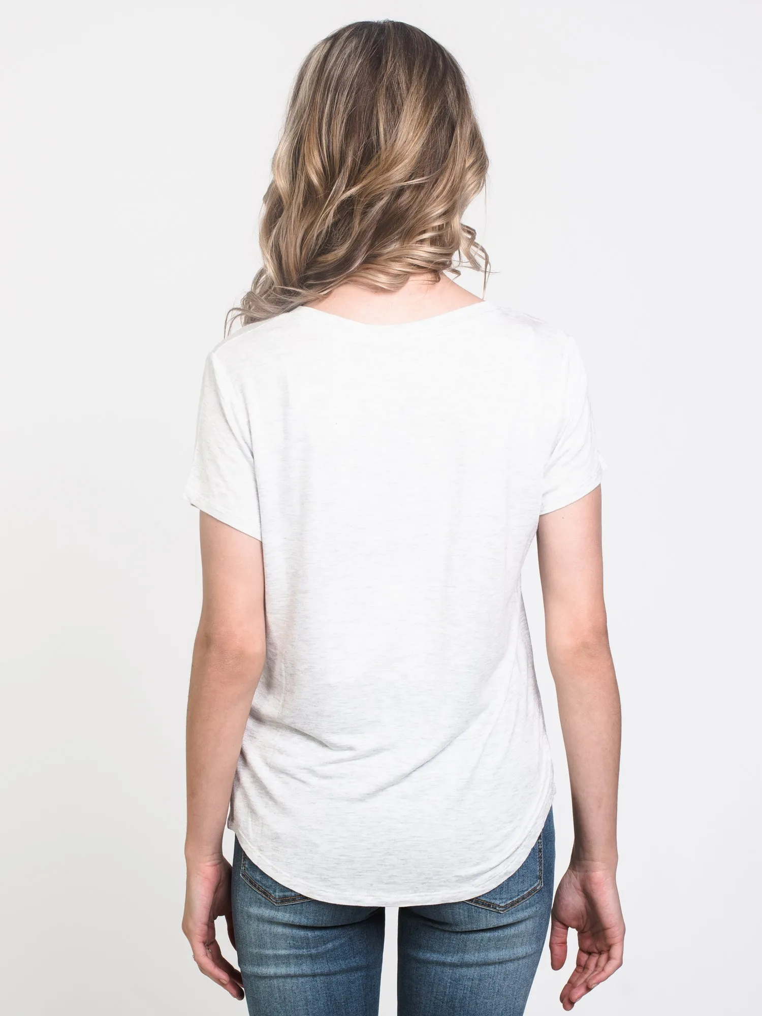 HARLOW LIANNE V-NECK TEE - GREY MIX