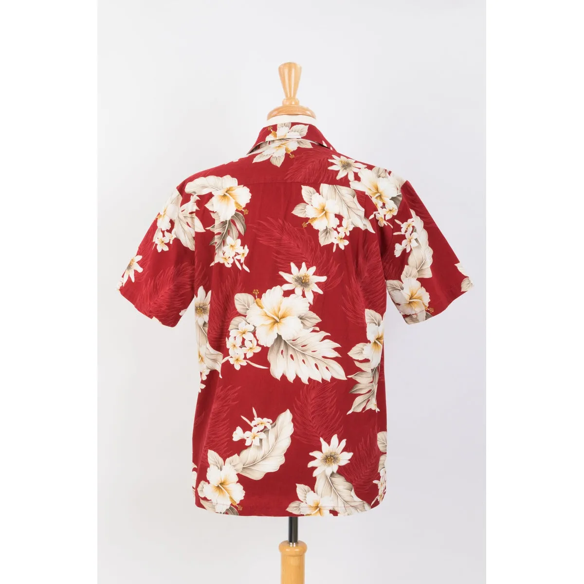 Hibiscus Cotton Aloha Shirt | Red