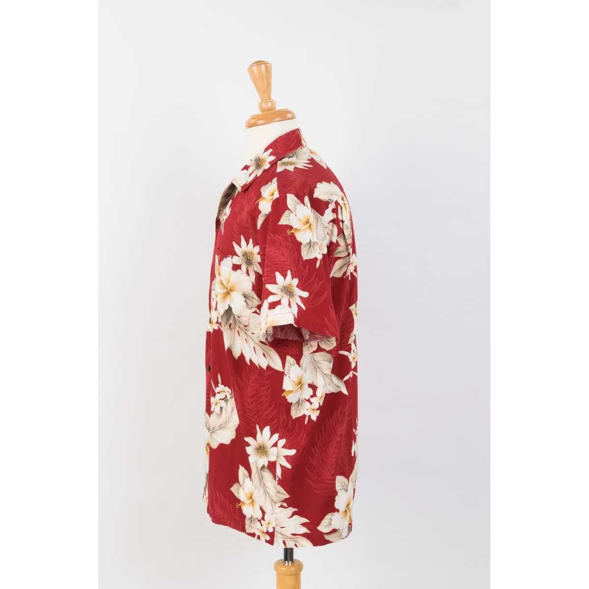 Hibiscus Cotton Aloha Shirt | Red