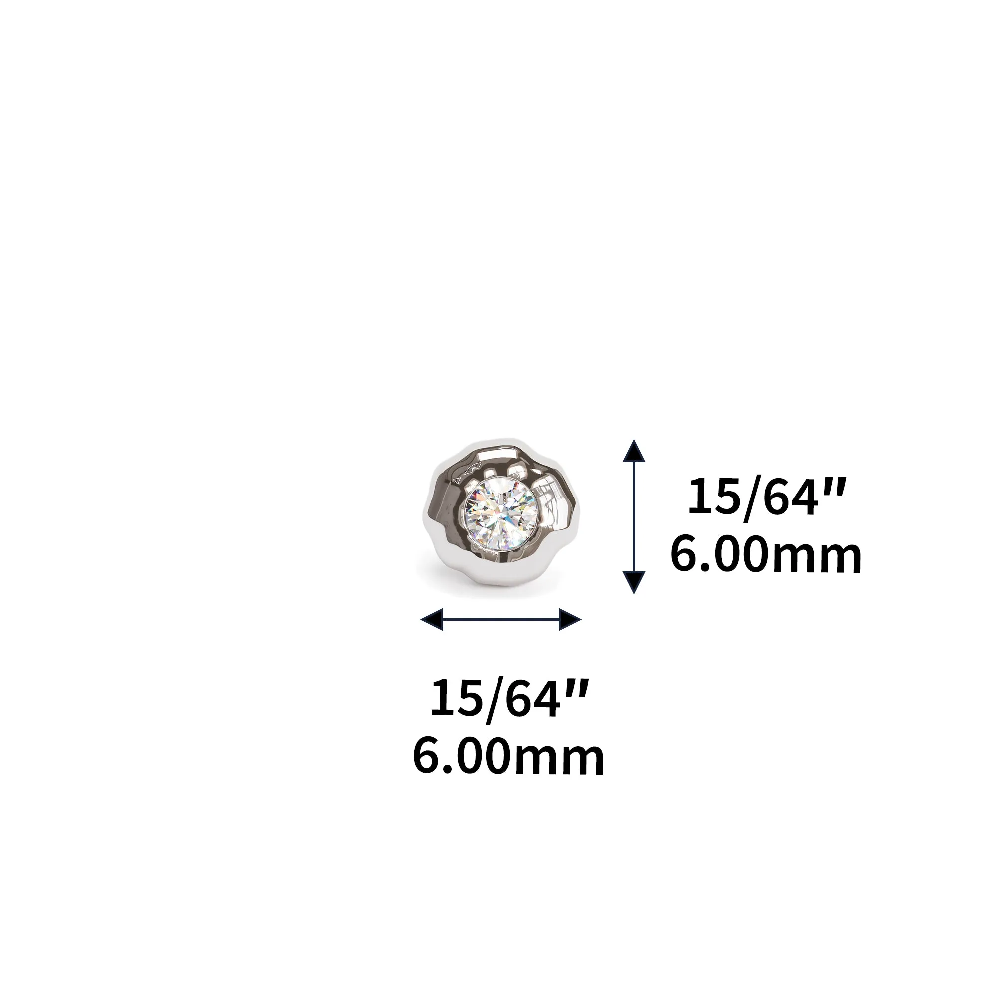 Irregular Round 14K Gold Diamond Stud