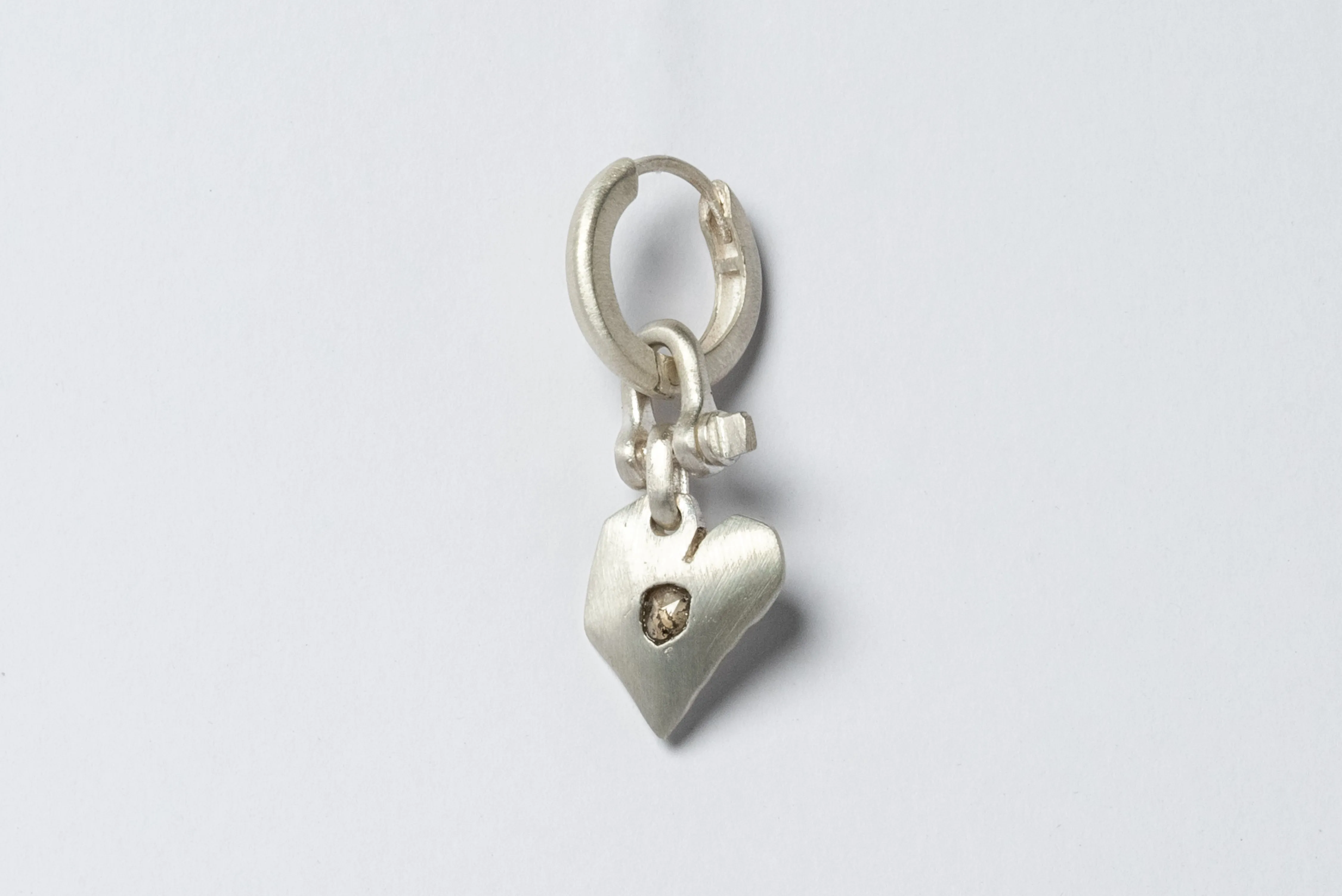 Jazz's Solid Heart Earring (Extra Small, 0.2 CT, Tiny Faceted Diamond Slab, MA FCDIA)