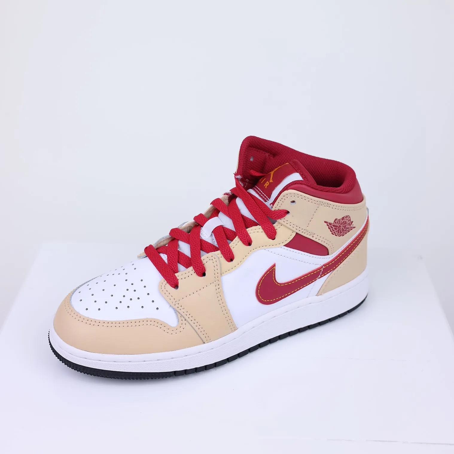 Jordan 1 Mid Beige Red