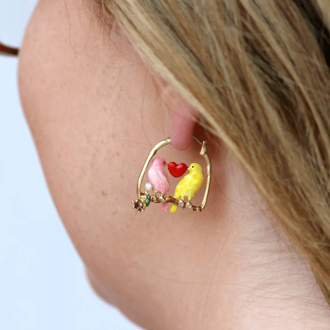 Lovebird Hoop Earrings