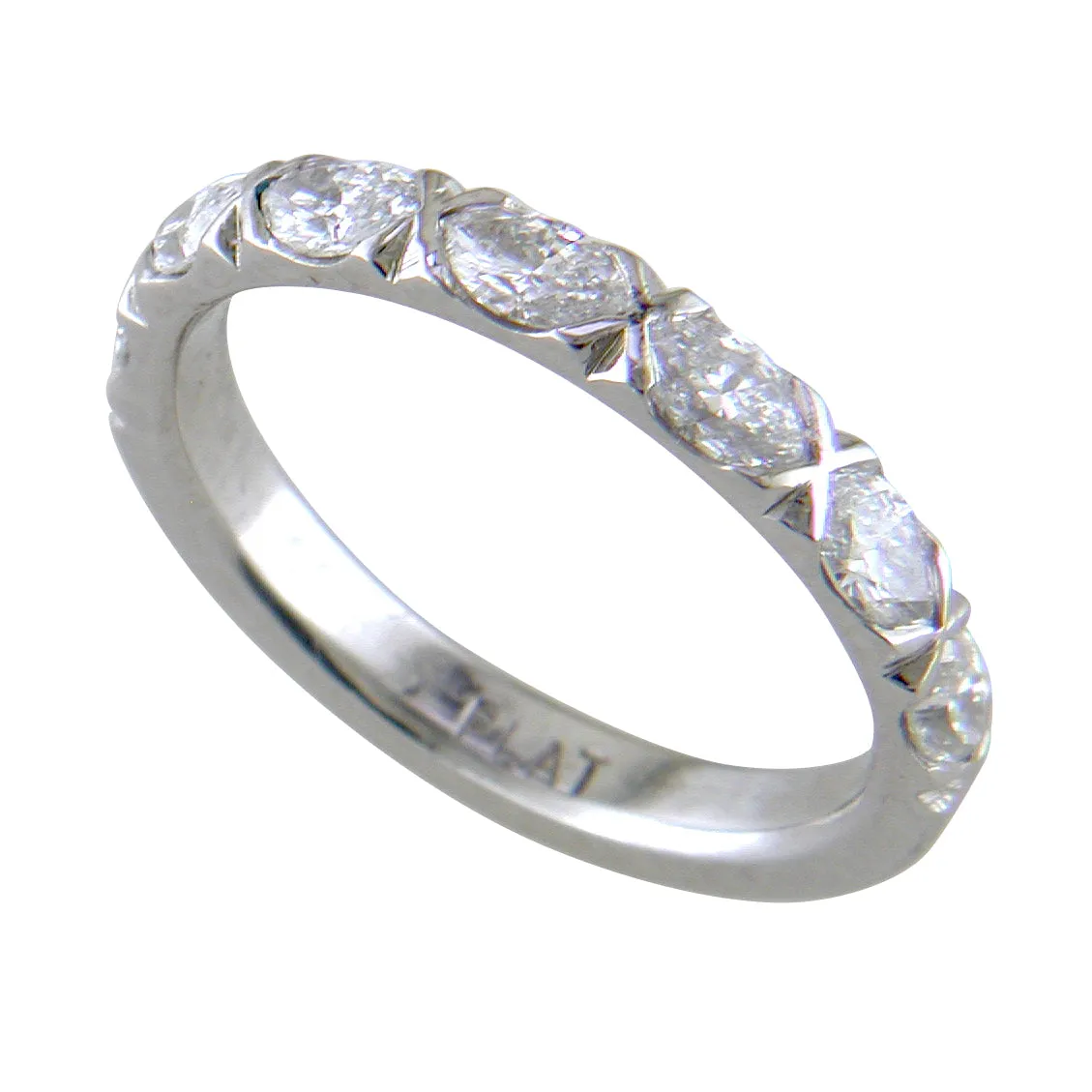 Marquise Diamond Custom Platinum Wedding Band 3/4 Carats