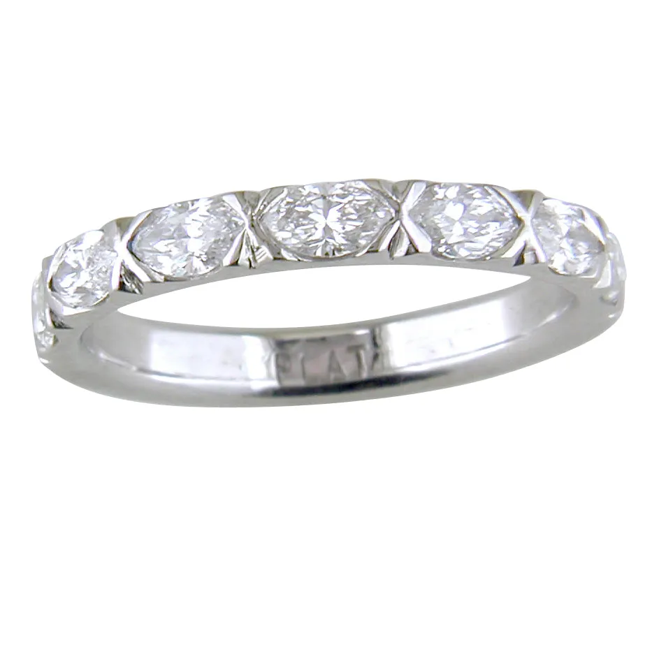 Marquise Diamond Custom Platinum Wedding Band 3/4 Carats