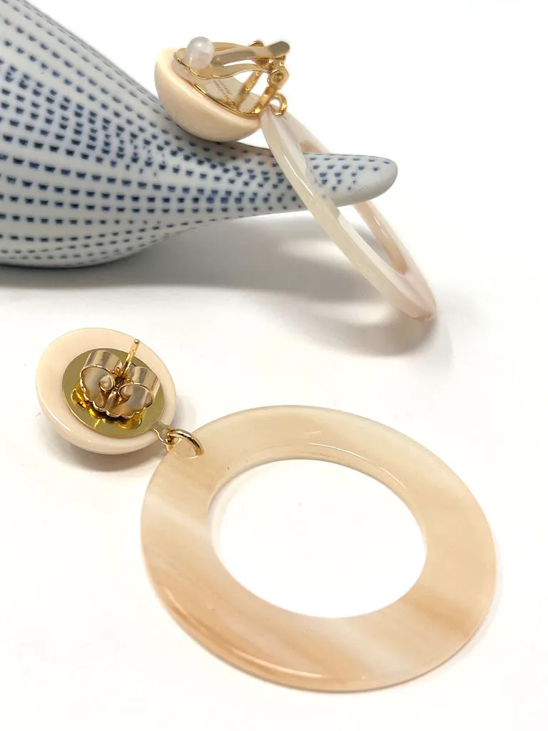 Mathilda Marbled Ivory Hoops