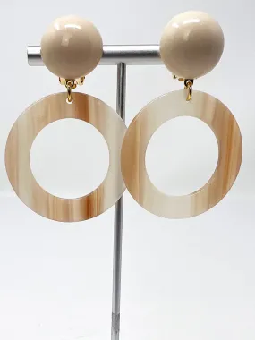 Mathilda Marbled Ivory Hoops