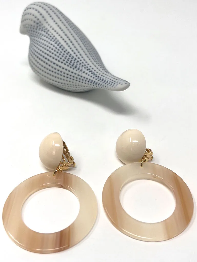 Mathilda Marbled Ivory Hoops