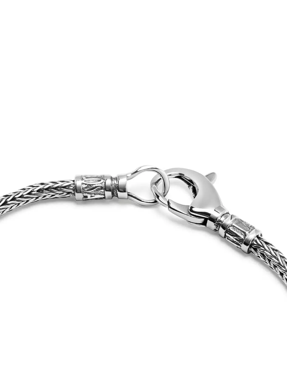 Men's Sterling Silver Woven Rope Chain Bracelet