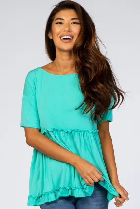 Mint Green Lettuce Trim Top