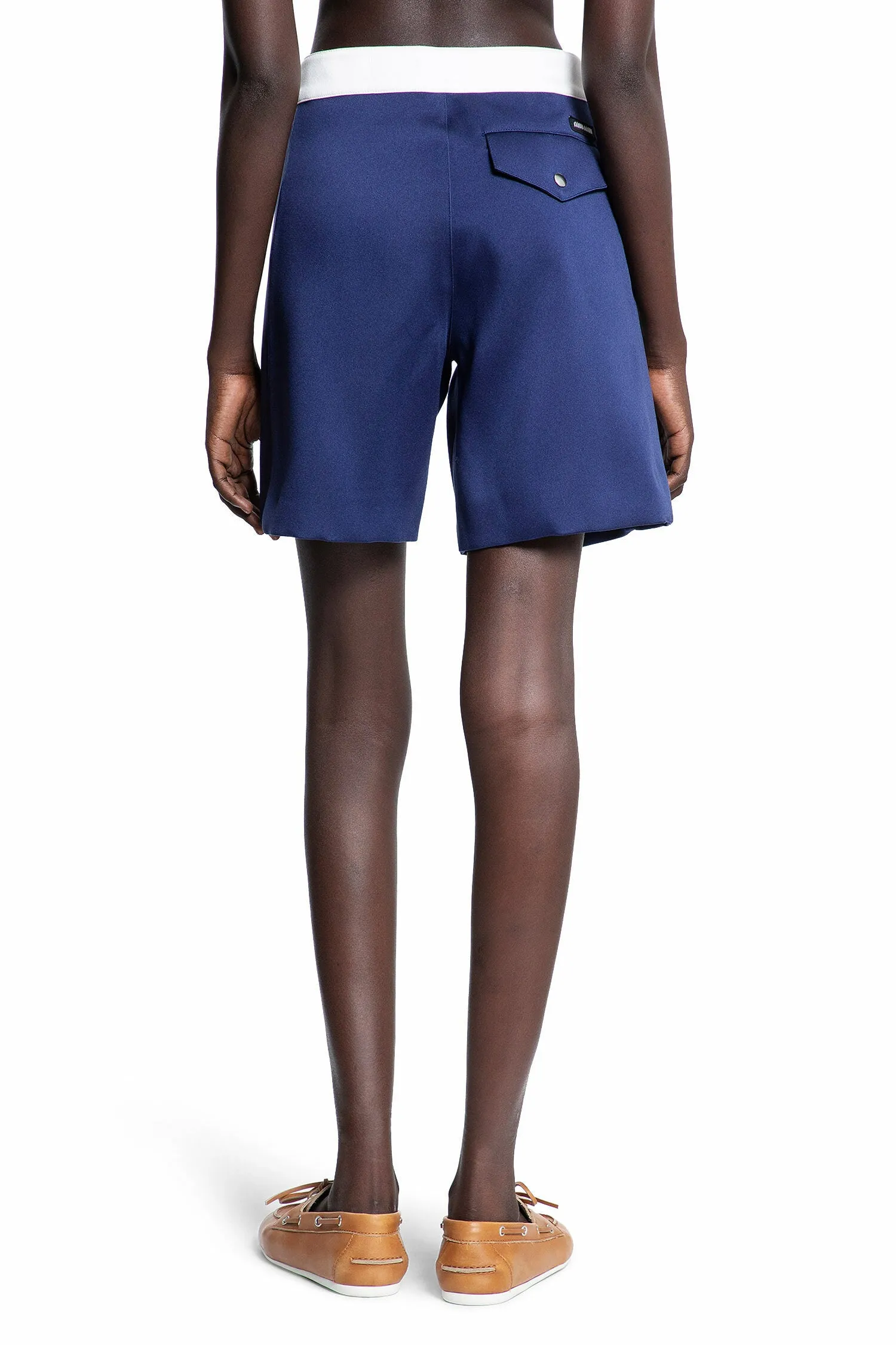 MIU MIU WOMAN BLUE SHORTS