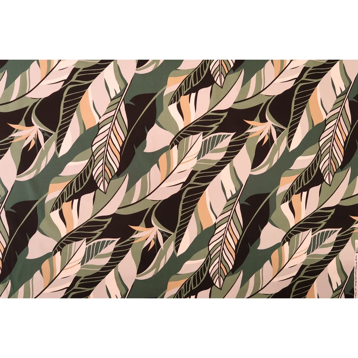 Modern Leaf Design Hawaiian Fabric | Green