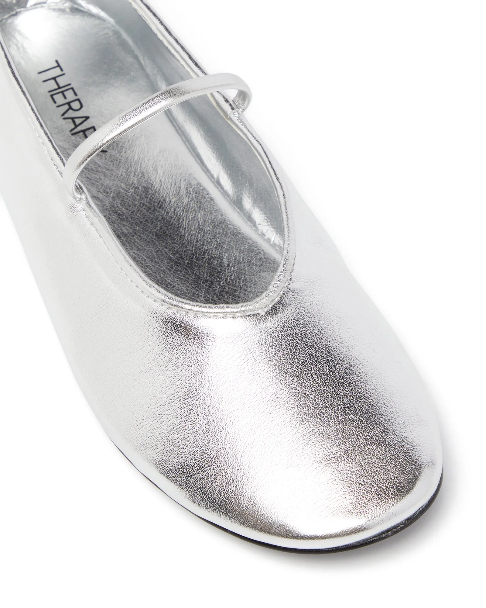 Moncherri Ballet Flat Silver Smooth