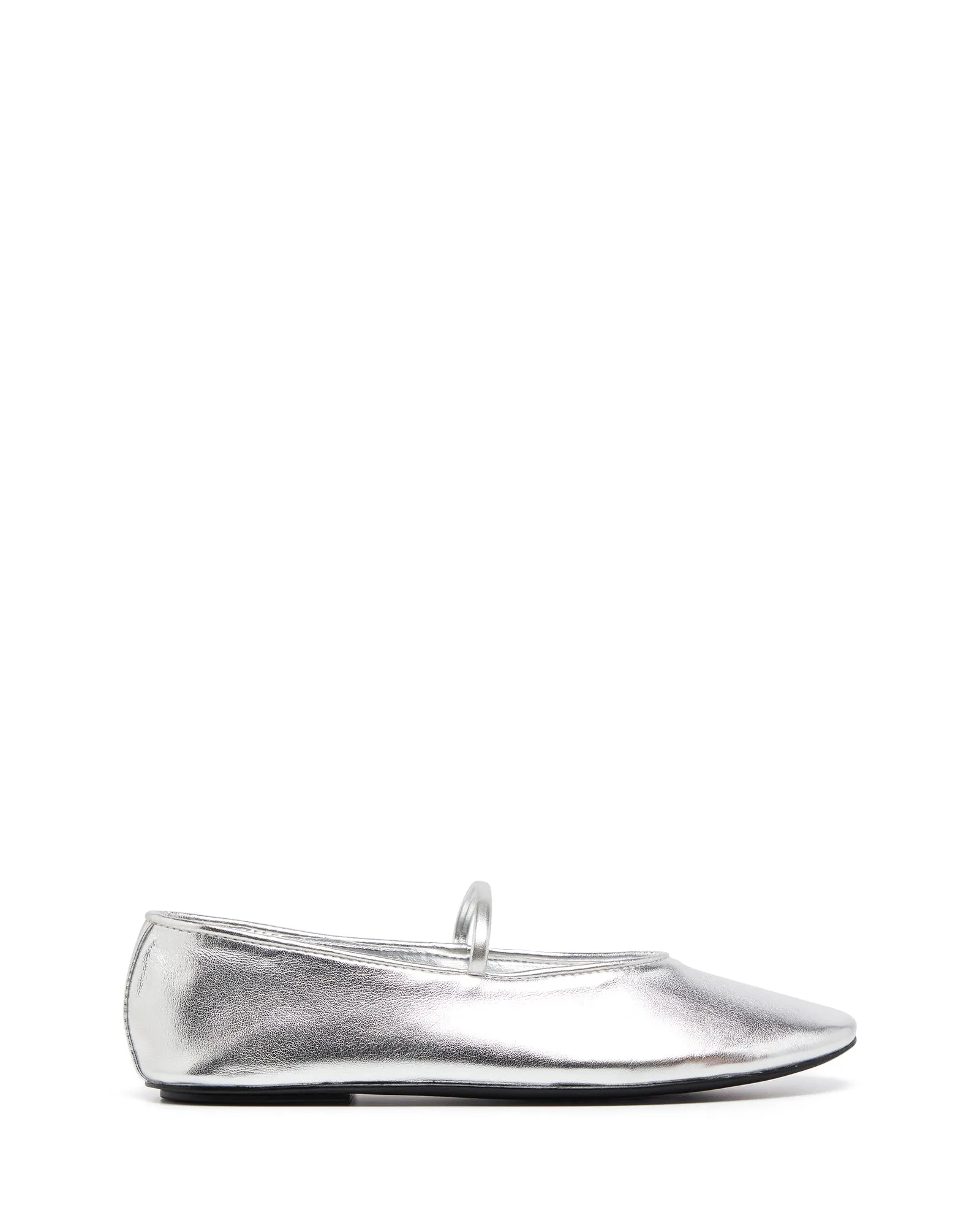 Moncherri Ballet Flat Silver Smooth