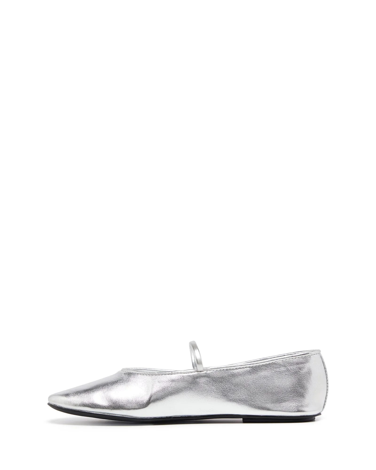 Moncherri Ballet Flat Silver Smooth