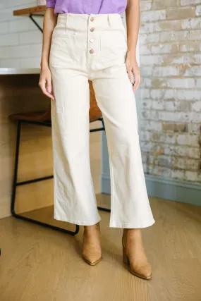 More To Love Ecru Cream Denim Pants