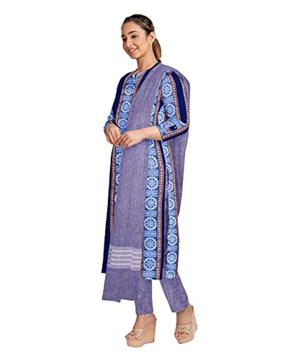 Navy blue  handwoven cotton nuapatna dress material