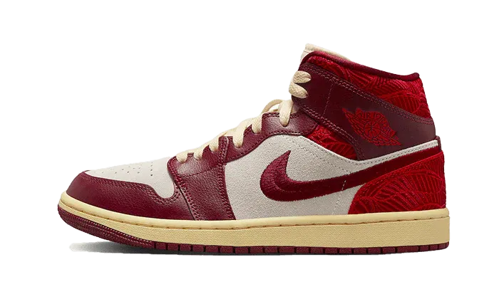 Nike Air Jordan 1 Mid SE Tiki Leaf Team Red (W)