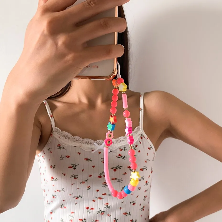 Oh So Charming Trendy Handmade Pearl Deluxe Handy Strap Phone Case Hanging Cord