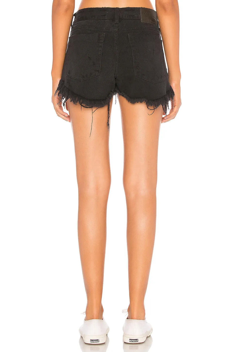 One Teaspoon Black Oak Low Waist Bonitas Jean Shorts