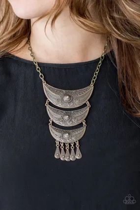 Paparazzi Go STEER-Crazy Brass Necklace Set