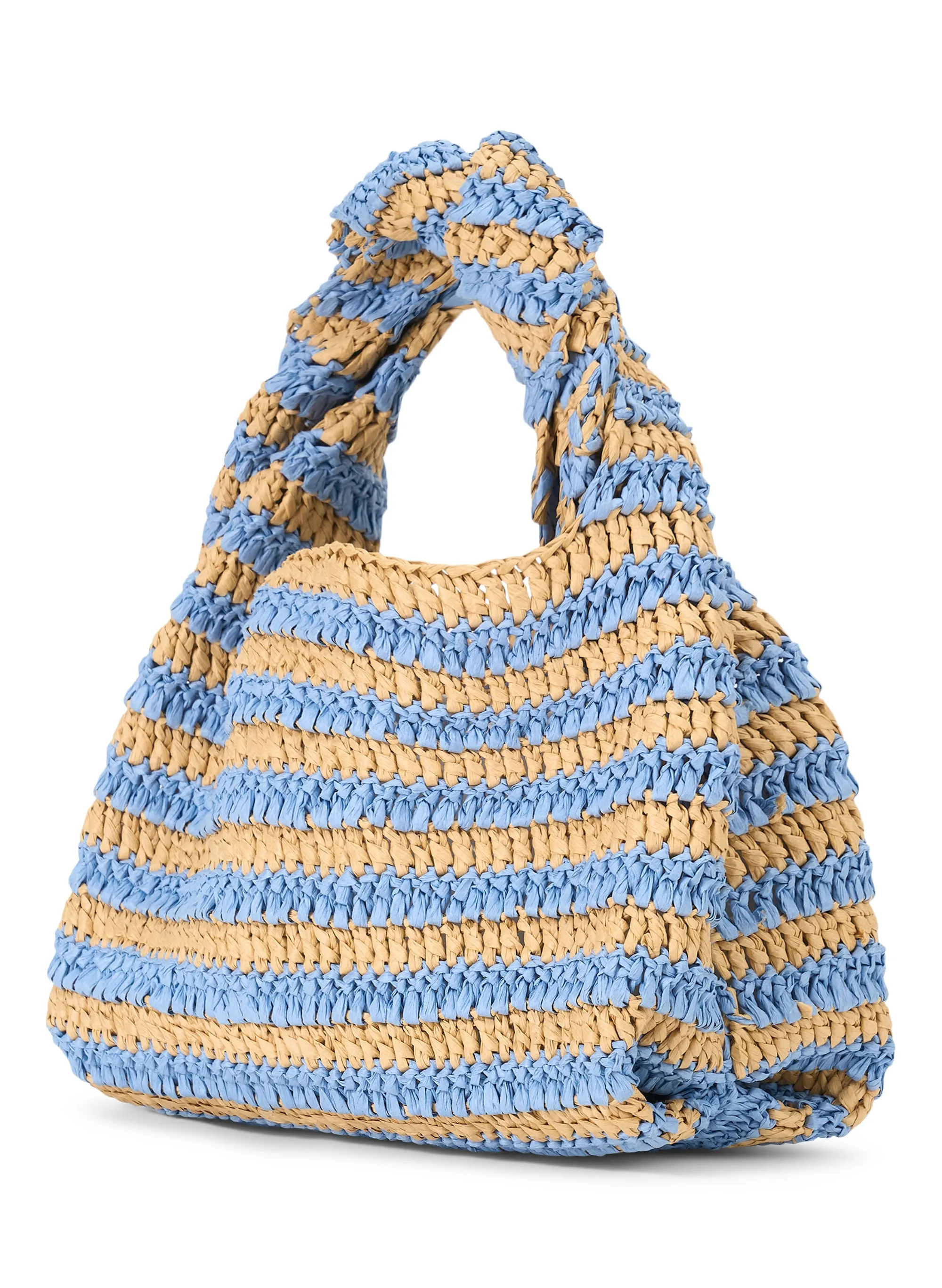 Parker Striped Raffia Bag