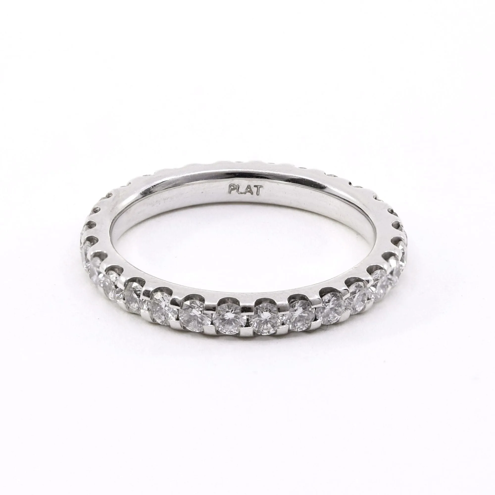 PLATINUM U-STYLE PRONG DIAMOND ETERNITY BAND 1.07CTW