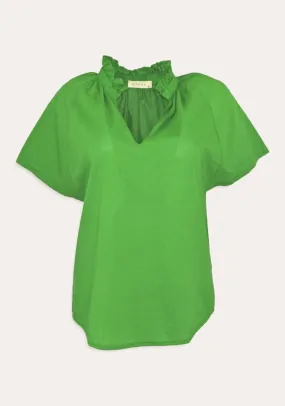 POPLIN SOLID NAOMI TOP (GROOVY GREEN) - STARK X