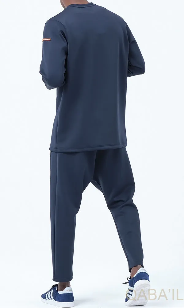 QL Futurx Relaxed Sweat & Ankle Jogger Set in Navy Blue