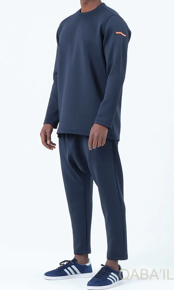 QL Futurx Relaxed Sweat & Ankle Jogger Set in Navy Blue