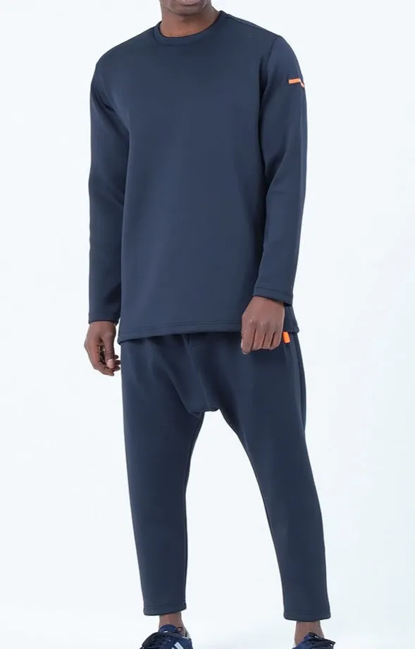 QL Futurx Relaxed Sweat & Ankle Jogger Set in Navy Blue