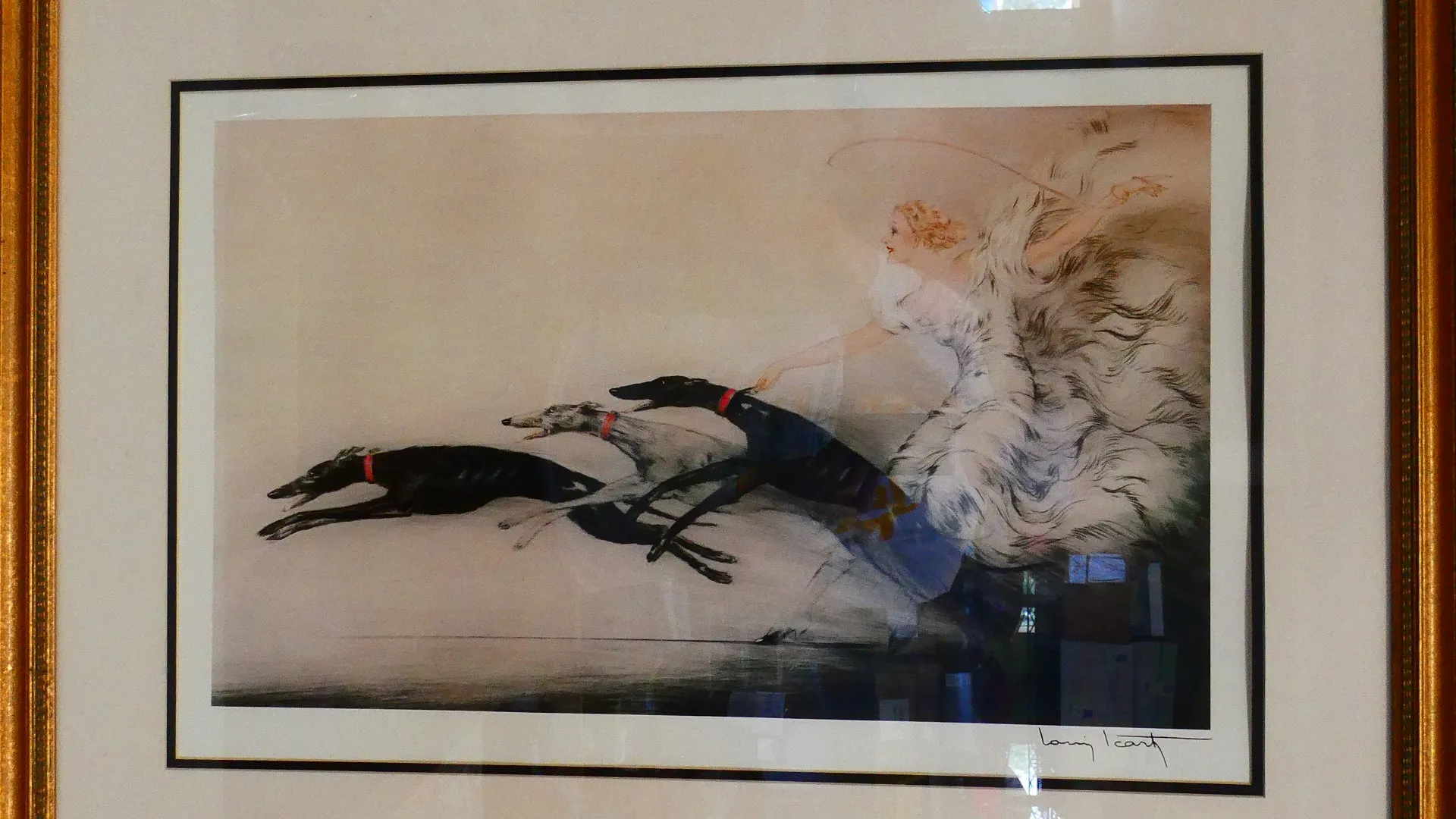 "Speed", Framed Icart Greyhound Print