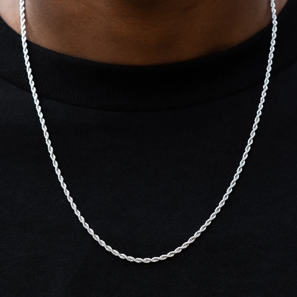 Rope Chain in White Gold - 2mm