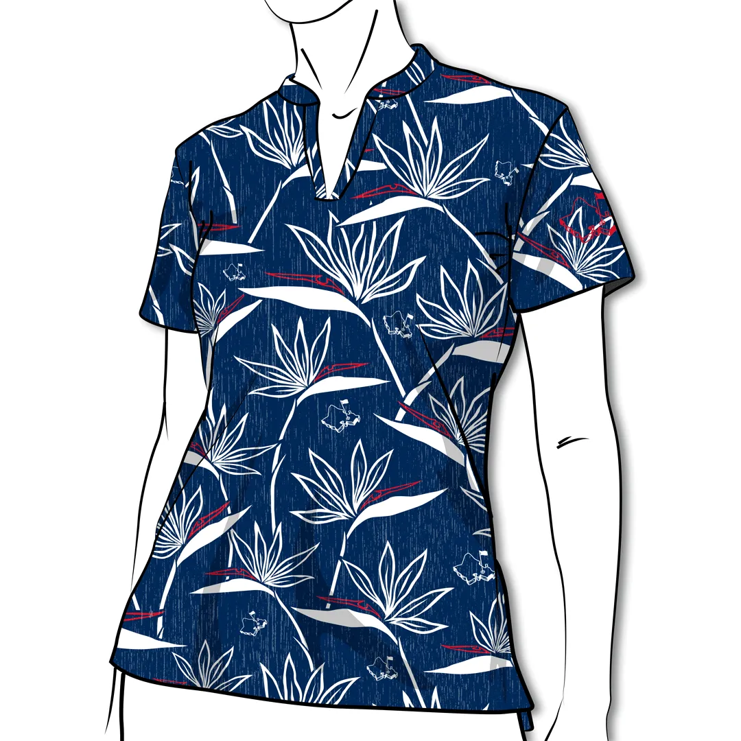 RWB Birdies of Paradise - OGA Ladies Polo - Red/White/Blue