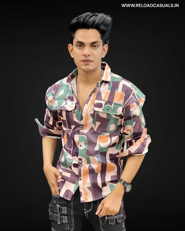 S* Multi Color Pattern Imp Shirt - Wine