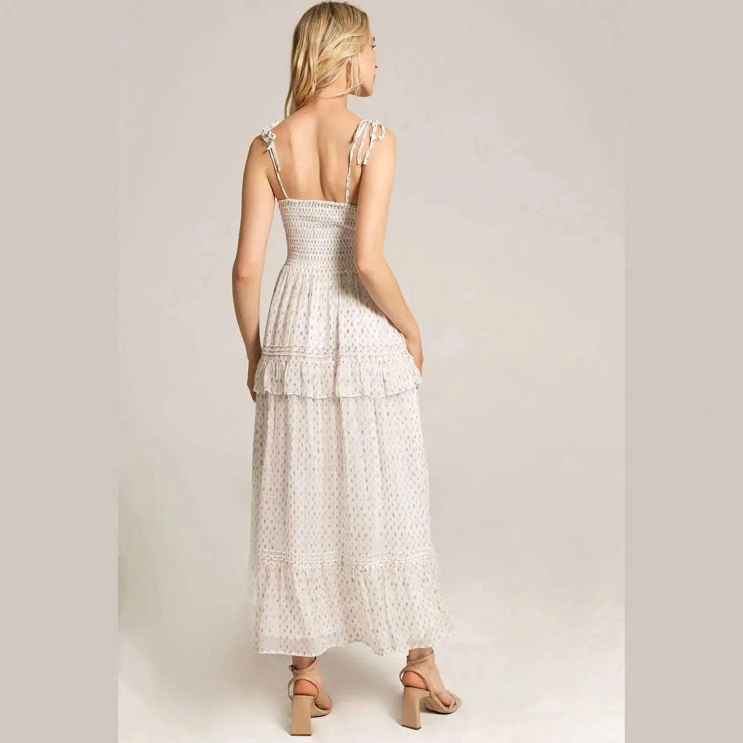 Saltwater Luxe Tatiana Smocked Midi Dress - Ivory