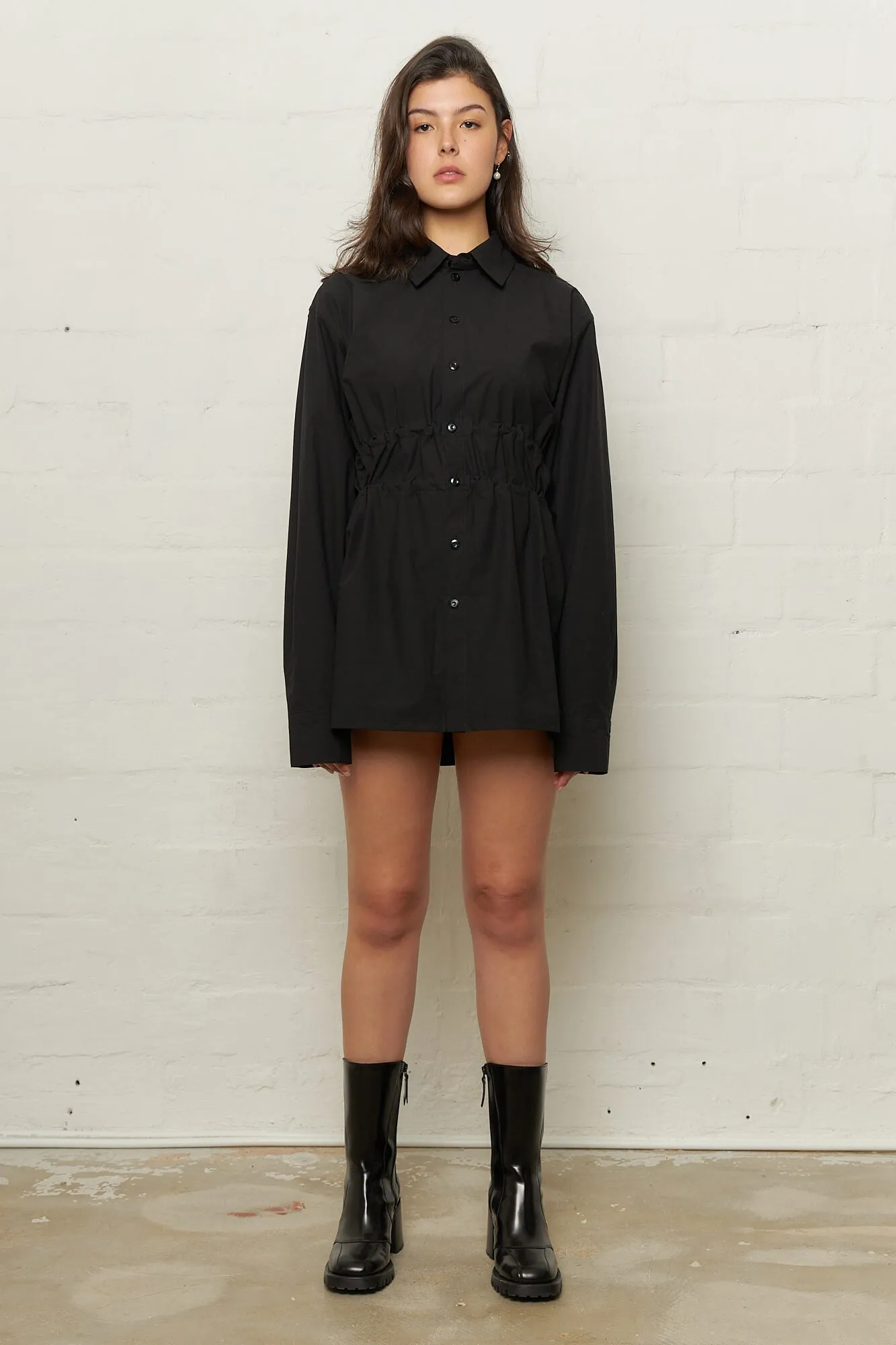 Shirt With Drawstring Black