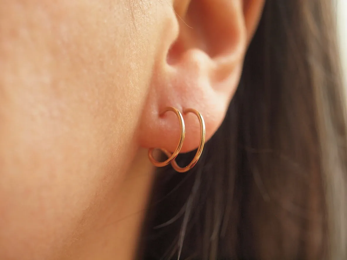 Siebijoux Gold Filled Illusion Hoop Earrings