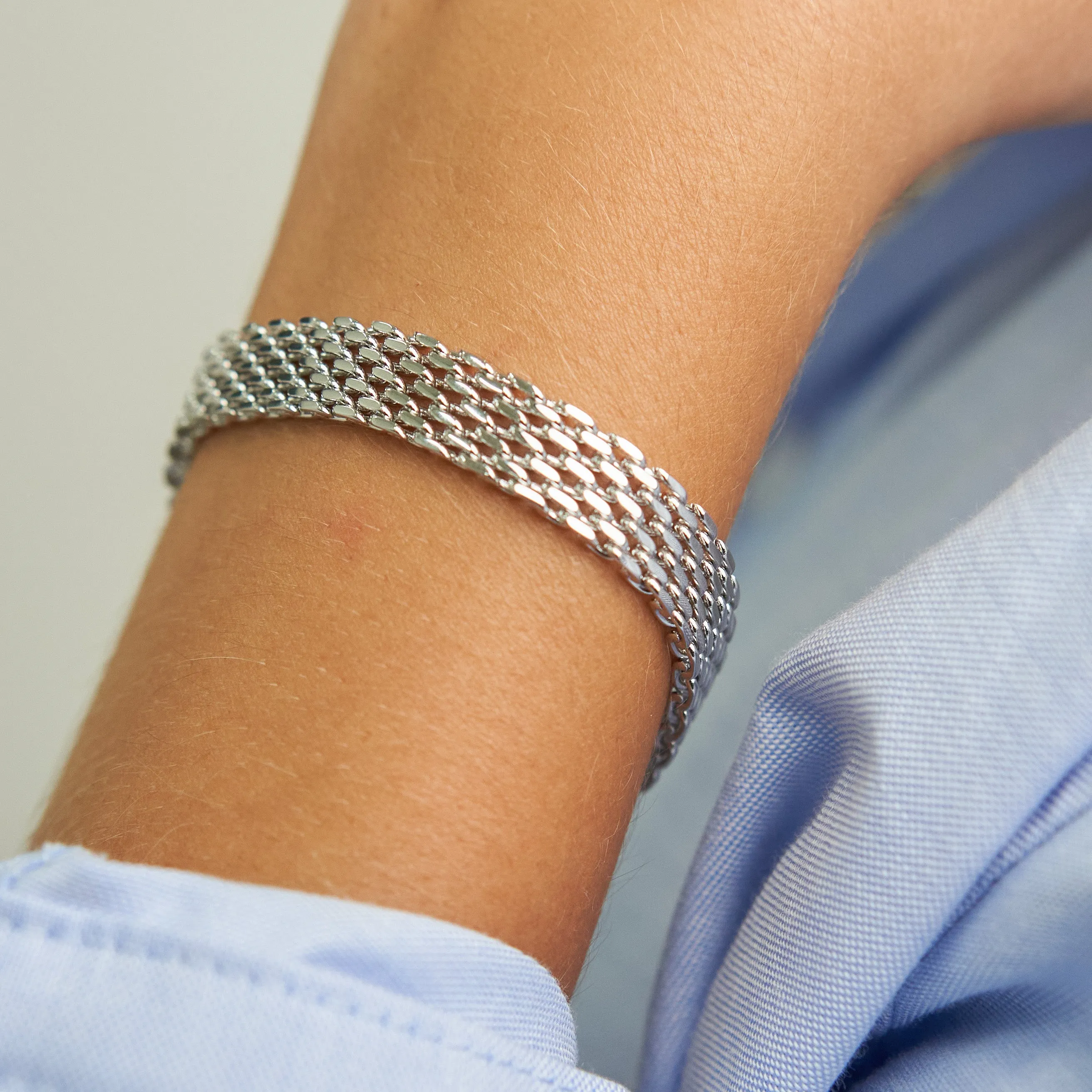 Silver Braided Band Bracelet