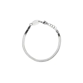 Silver Dainty Herringbone Bracelet