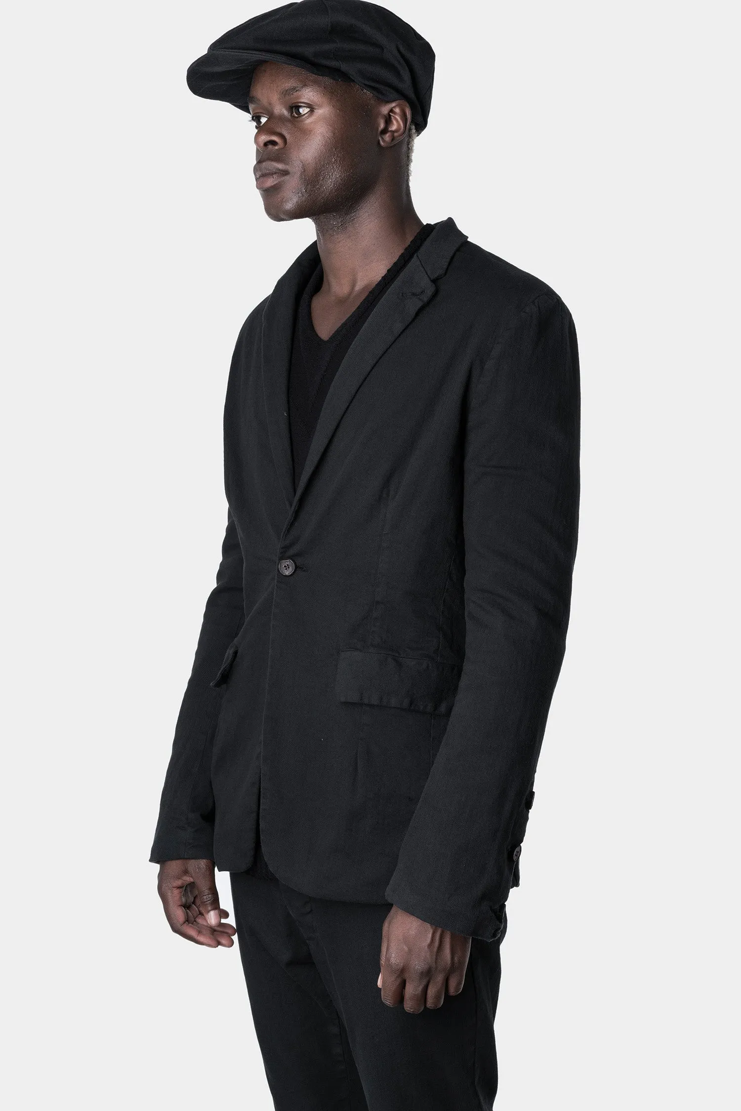 Single button cotton blazer