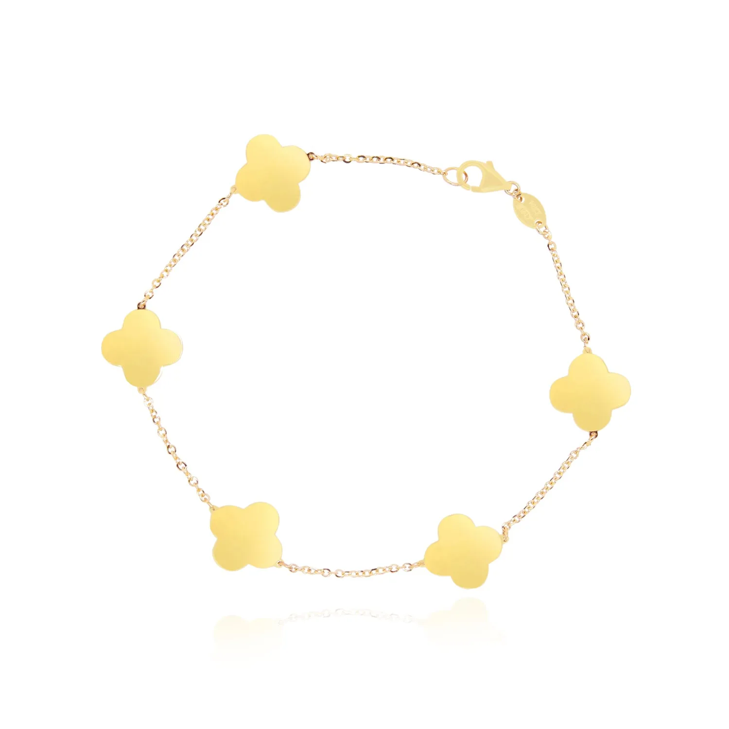 Small Gold Clover Bracelet