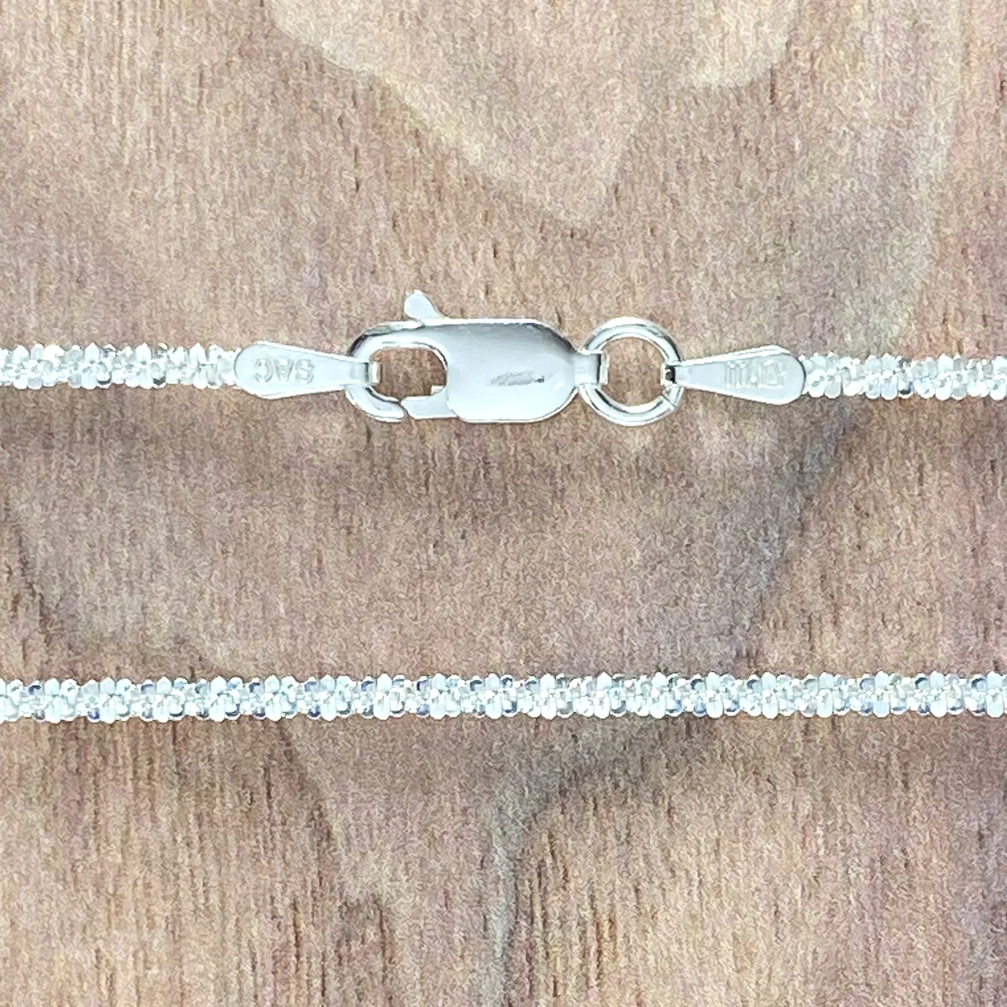 Solid Sterling Silver Criss Cross Chains