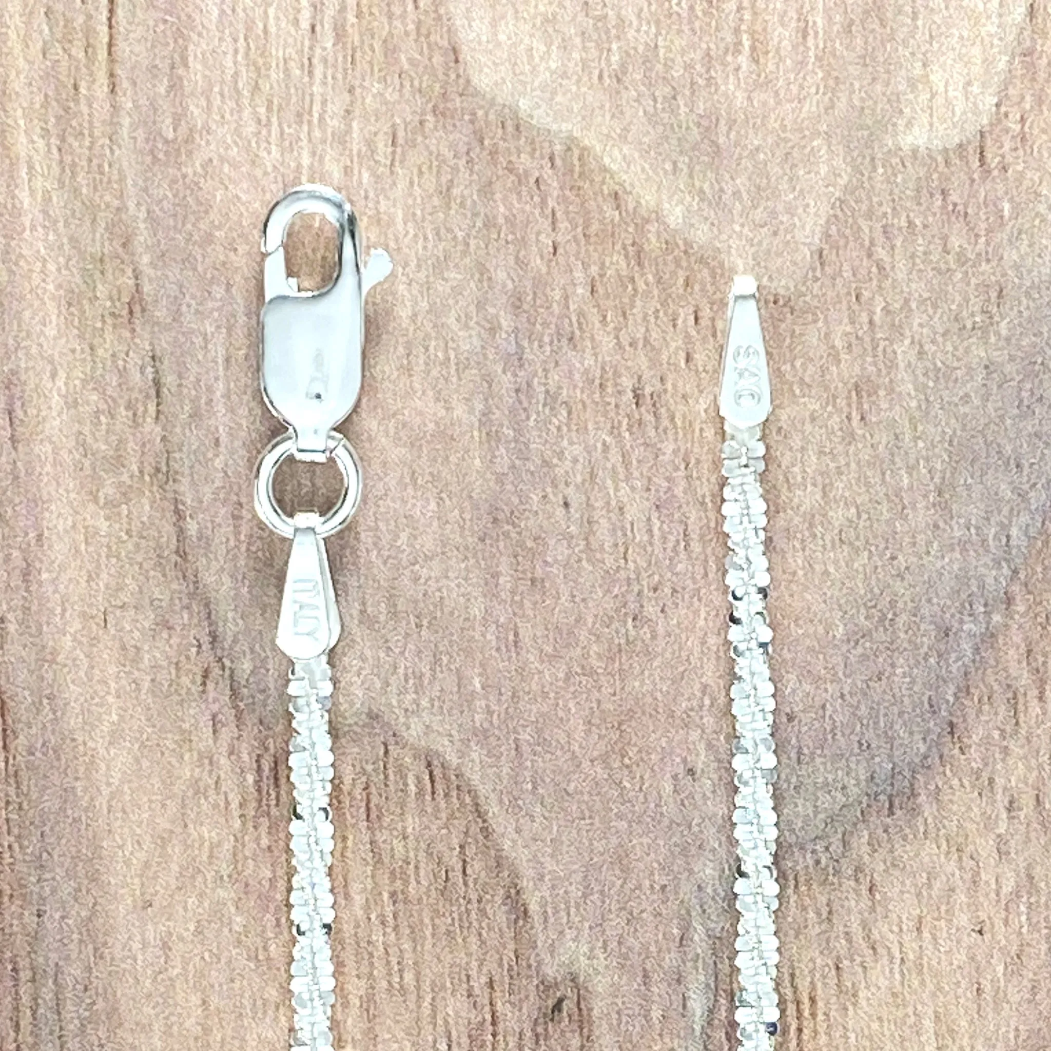 Solid Sterling Silver Criss Cross Chains