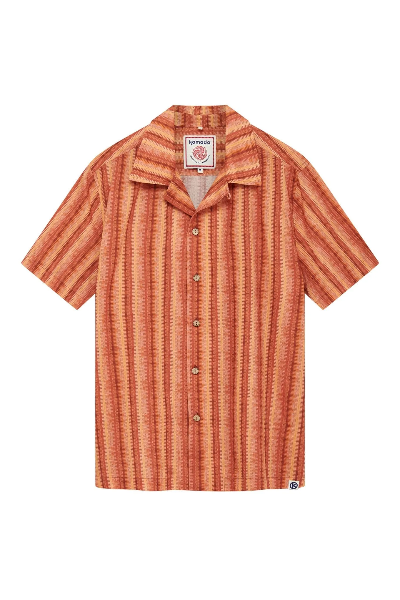 Spindrift Men's Organic Cotton Weave Shirt | Peach Stripe