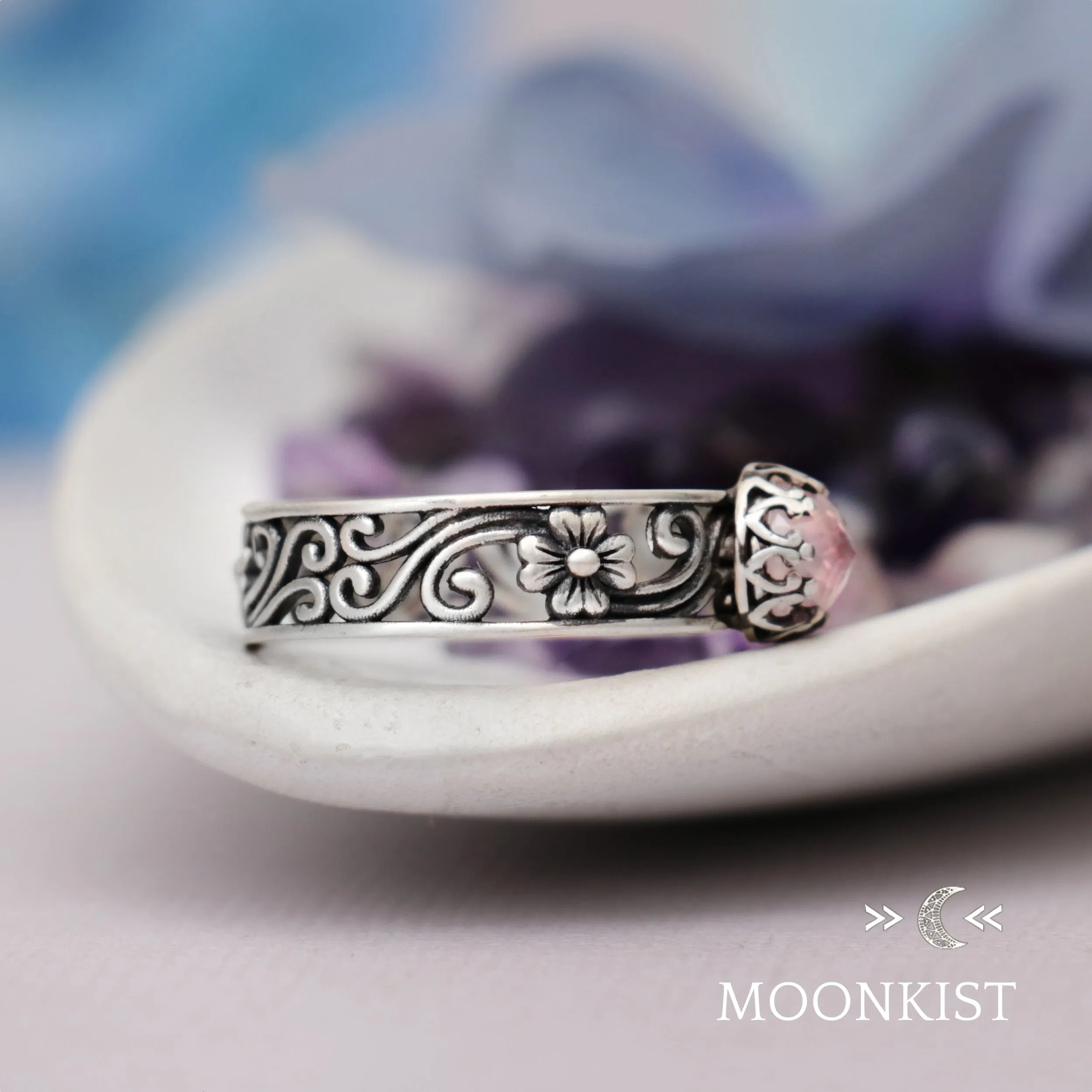 Sterling Silver Magnolia Ring  | Moonkist Designs