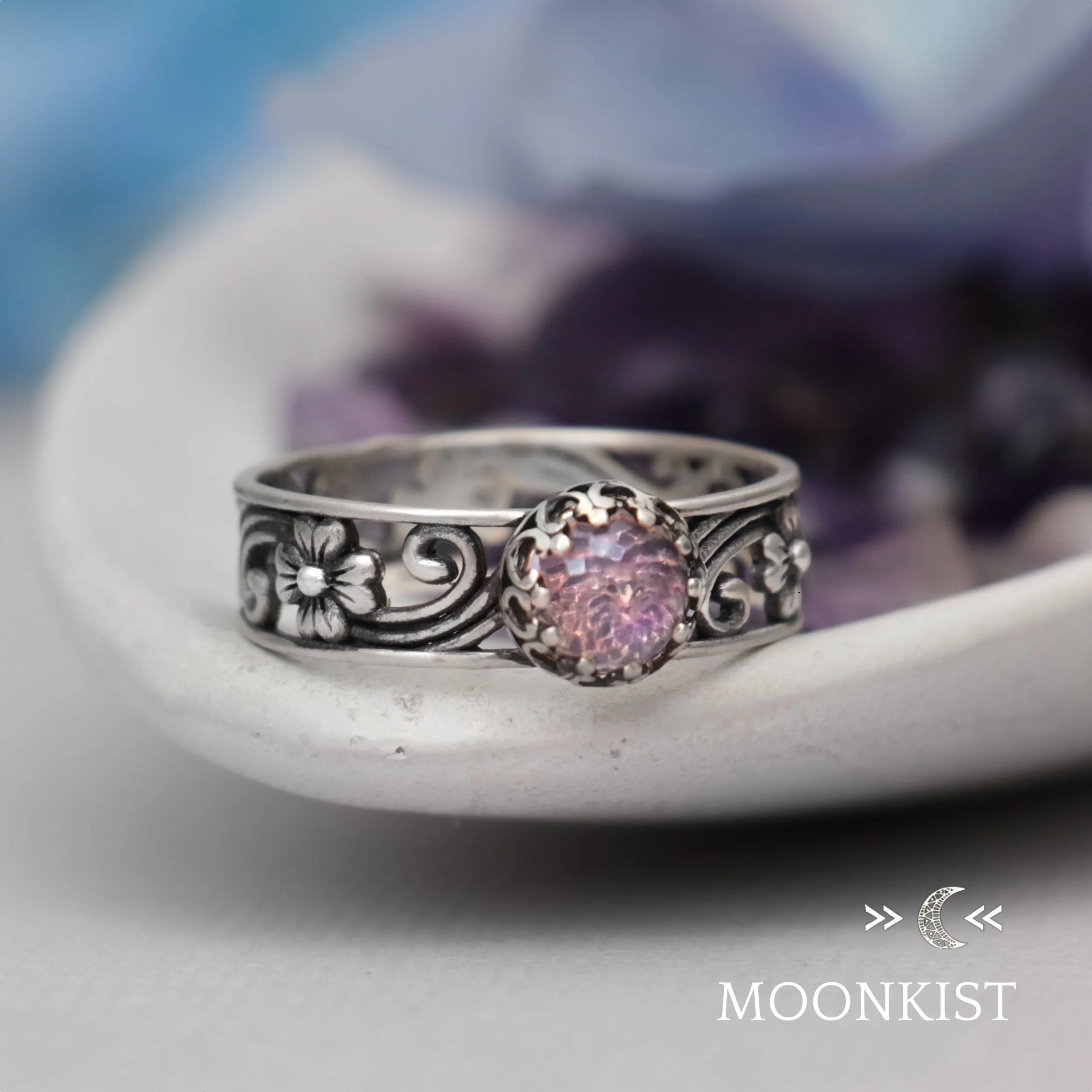 Sterling Silver Magnolia Ring  | Moonkist Designs