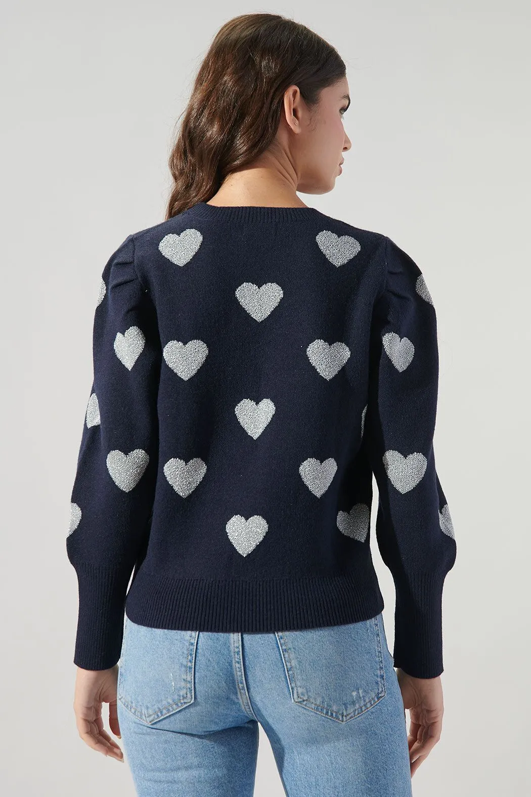 Sweetheart Sweater Navy/Silver