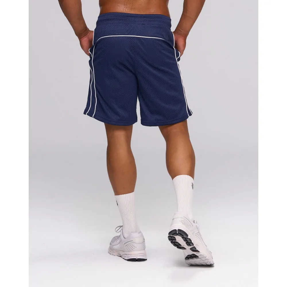 TEAMJOINED JOINED D-MESH PIPING SHORTS-DARK BLUE